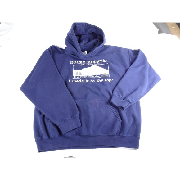 Gildan Other - Vintage Gildan hoodie. Size XL. Navy Rocky Mountain Nat'l Park